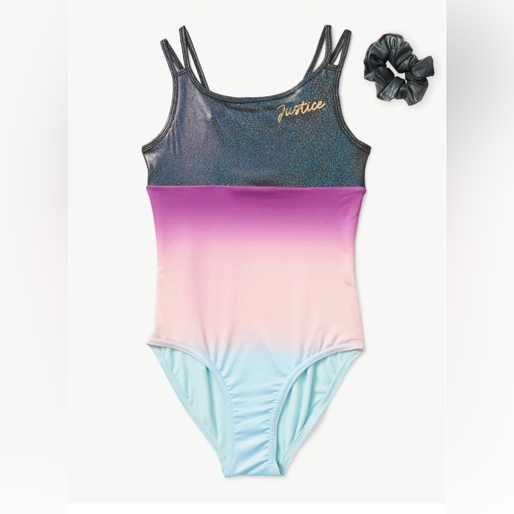 Justice Girls Ombre Macrame Back Dance and Gymnastics Leotard     Sizes XS-XL